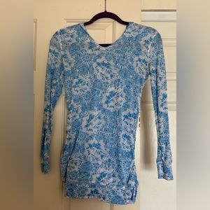 Soybu blue yoga long sleeve with hood